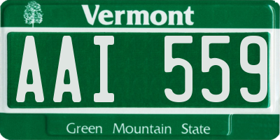 VT license plate AAI559