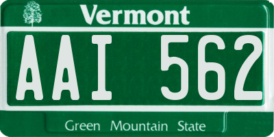 VT license plate AAI562