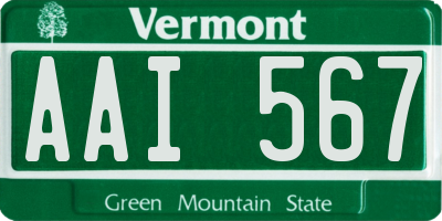 VT license plate AAI567