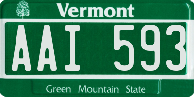 VT license plate AAI593