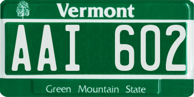 VT license plate AAI602