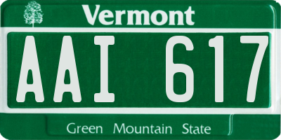 VT license plate AAI617