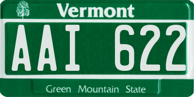 VT license plate AAI622