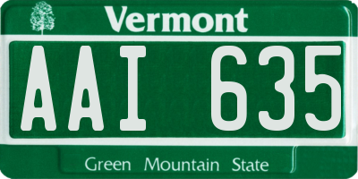 VT license plate AAI635