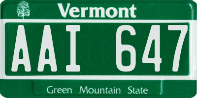 VT license plate AAI647