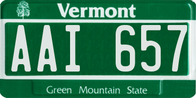 VT license plate AAI657