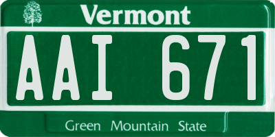VT license plate AAI671