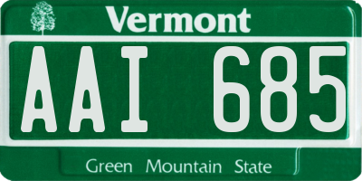 VT license plate AAI685