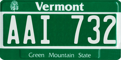 VT license plate AAI732
