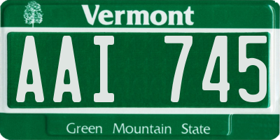 VT license plate AAI745