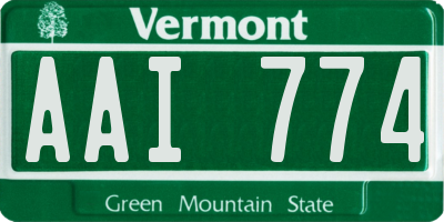VT license plate AAI774