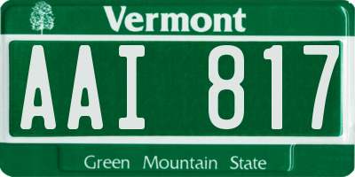 VT license plate AAI817
