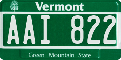 VT license plate AAI822