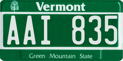 VT license plate AAI835