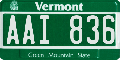 VT license plate AAI836
