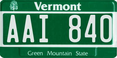 VT license plate AAI840
