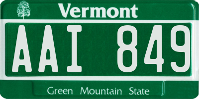 VT license plate AAI849