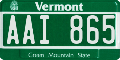 VT license plate AAI865