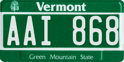 VT license plate AAI868