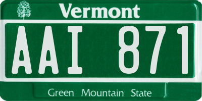 VT license plate AAI871