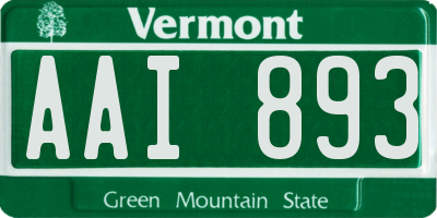 VT license plate AAI893