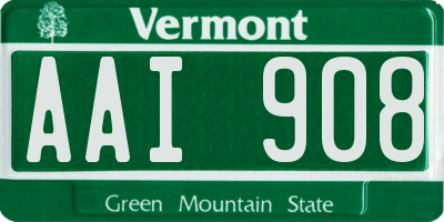 VT license plate AAI908