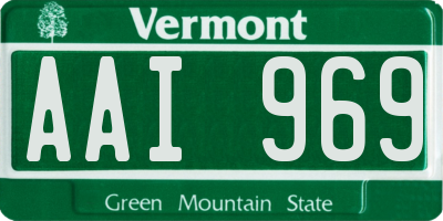 VT license plate AAI969