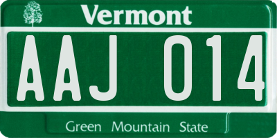 VT license plate AAJ014