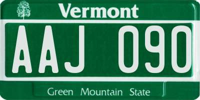 VT license plate AAJ090