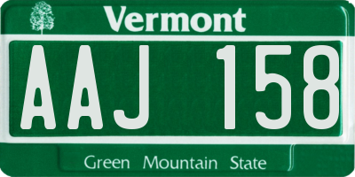 VT license plate AAJ158