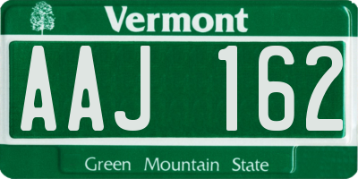 VT license plate AAJ162