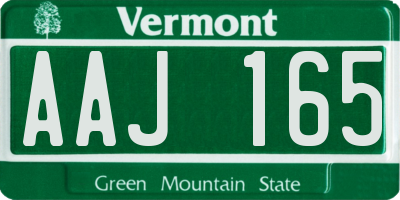 VT license plate AAJ165