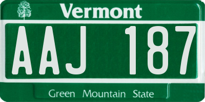 VT license plate AAJ187