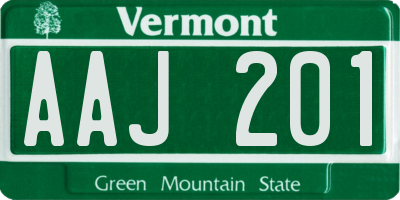 VT license plate AAJ201