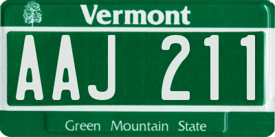 VT license plate AAJ211