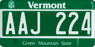 VT license plate AAJ224