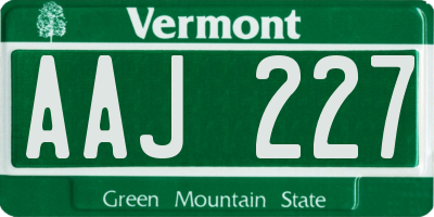 VT license plate AAJ227