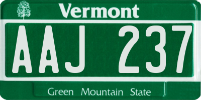 VT license plate AAJ237