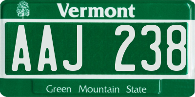 VT license plate AAJ238