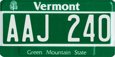 VT license plate AAJ240