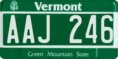 VT license plate AAJ246