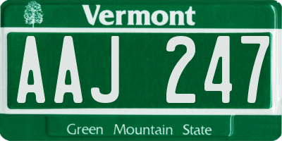 VT license plate AAJ247