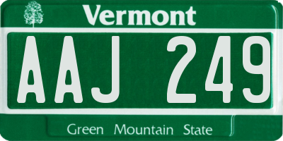 VT license plate AAJ249