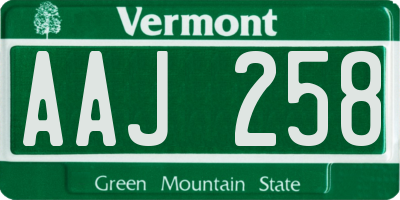 VT license plate AAJ258