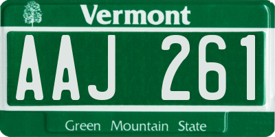 VT license plate AAJ261