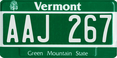 VT license plate AAJ267