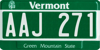 VT license plate AAJ271