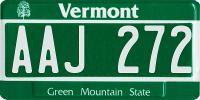 VT license plate AAJ272