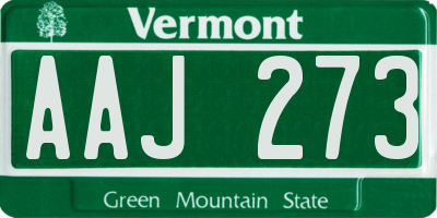 VT license plate AAJ273