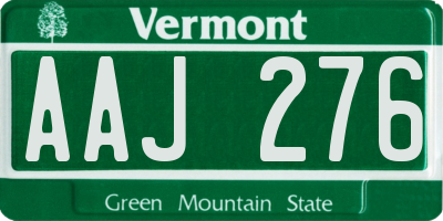 VT license plate AAJ276